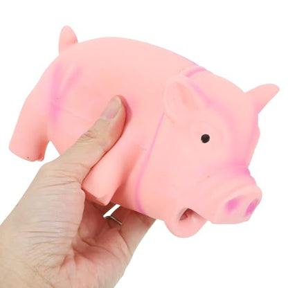 Latex Pig Dog Chew for Teeth Cleaning and Stress Relief Interactive Squeaky Puppy for Indoor Play and Cage Use Pink Cartoon Molar for Aggressive Chewers