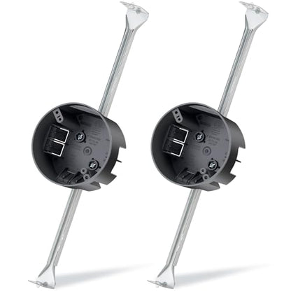 Therwen 2 Pcs Ceiling Fan Brace Electrical Box 14.25 to 22.5 Inch Adjustable Electrical Box and Support Bar Fan Mounting Bracket for Summer Light Fixtures Installations (Gray)