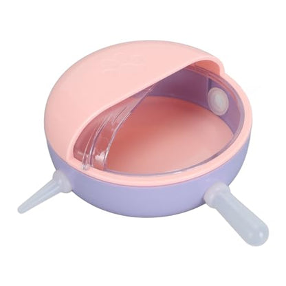 Semme Pet Milk Bowl with 5 Nipples Breathing Device for Kittens Puppies Small Animals Safe Feeder with Lid (Pink) - color: Pink