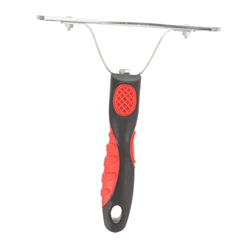Ergonomic Rubber Handle Horse Grooming Comb Rake with Durable Metal Teeth for Shedding Mud Removal Massage Non Slip Grip Cleaning Brush for Horse Hair Care and Circulation