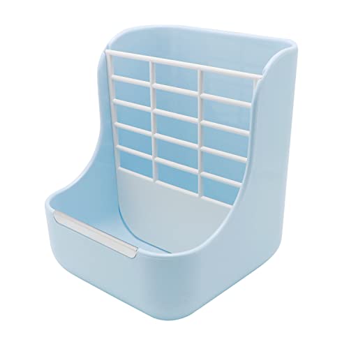 Litewoo Rabbit Hay Feeder Guinea Pig Feeder, 2 in 1 Automatic Small Animal Food Bowl Feeding Cage Accessories (Blue) - color: Blue