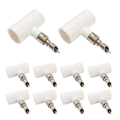 1/2 PVC Water Nipple Automatic Metal System for Cage with Tee for Rabbits, Rat, Bunny, Mouse(Stainless Steel,10pcs) - color: White-Duckbill