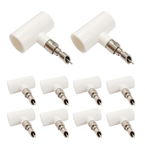 1/2 PVC Water Nipple Automatic Metal System for Cage with Tee for Rabbits, Rat, Bunny, Mouse(Stainless Steel,10pcs) - color: White-Duckbill
