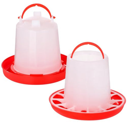 Chick Feeder and Waterer Set, 1.5 L Poultry Drinkers & 3.3 lbs Feeders, Hanging Plastic Poultry Containers for Chickens, Turkeys, Ducks and More