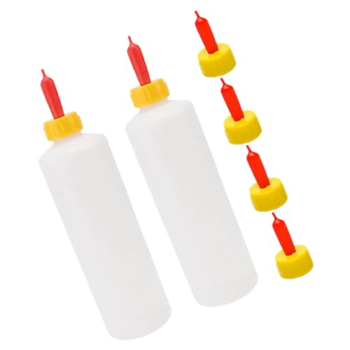 KESYOO 2Sets Animal Feeding Milk Bottles for Calves Goats Sheep Portable Farm Feeder with Replacement Nipples for Daily Use Essential Livestock Accessory