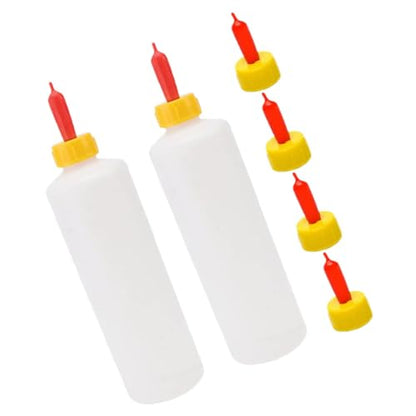 KESYOO 2Sets Animal Feeding Milk Bottles for Calves Goats Sheep Portable Farm Feeder with Replacement Nipples for Daily Use Essential Livestock Accessory