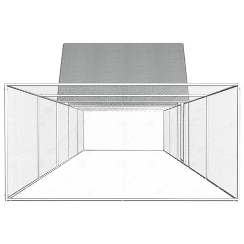 Galvanized Steel Chicken Coop 32.8'x6.6'x6.6' Silver Outdoor Poultry House with Lockable Door and Water-Resistant Roof for Hens Ducks Geese - size: 32.8' x 6.6' x 6.6' (W x D x H)