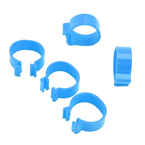SUNGOOYUE Chicken Leg Identification Bands, PP Plastic Poultry Leg Rings 100 Pieces 18mm Open Design for Easy Tracking and Flock Sorting, for Large Chickens Ducks Geese Farmers (Blue #14)