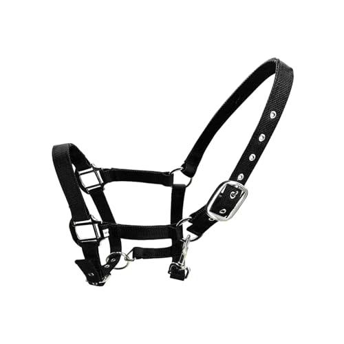 Cattle Halter Padded Halter Pony Bridle Head Collar Adjustable Horse Supplies Professional Soft Headstall(Black,Large) - color: Black, size: Large