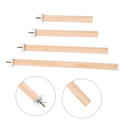 4pcs Parakeet Perch Thickened Wooden Bird Stand for Parrots Stable and Secure Bird Cage Accessories Enhances Comfort and Aesthetic Appeal