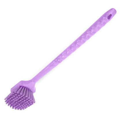 SPARTA 40501EC68 Plastic Large Scrub Brush, Kitchen Brush, Utility Brush With Long Handle For Cleaning, 20 Inches, Purple - color: Purple