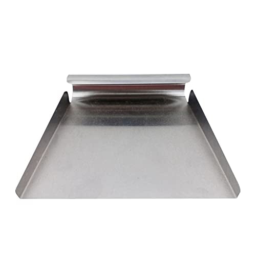 Stainless Steel Scooper for Food, Large One-Piece Cast Square Food Scoop with Sides, 5.9 Inch Metal Ice Scooper, Cutting-board Scraper, Flour Utility Scoop with Multi-Purpose Use, Silver