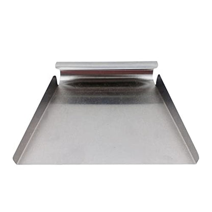 Stainless Steel Scooper for Food, Large One-Piece Cast Square Food Scoop with Sides, 5.9 Inch Metal Ice Scooper, Cutting-board Scraper, Flour Utility Scoop with Multi-Purpose Use, Silver
