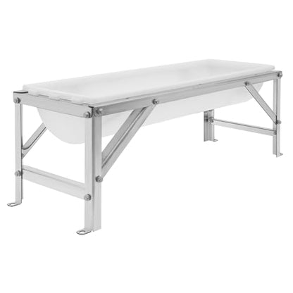 40in Livestock Feed Trough, Farm Animal Feeding Trough with Deeper Feeding Pan and Stand, Galvanized Steel Sheep Feeder Trough for Goats Sheep Deer Pigs Cows Ponies and Horses (White) - color: White