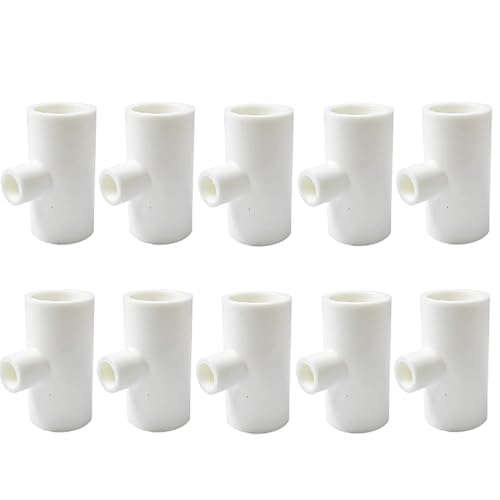 10 Pieces Chicken Waterer PVC Tee Fittings, Automatic Poultry Waterers PVC Fittings for 1/8" FTP Threads, Chicken Water Drinker and Feeder Cups for Poultry Nipples Chicken - size: 10