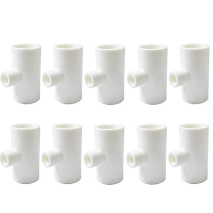 10 Pieces Chicken Waterer PVC Tee Fittings, Automatic Poultry Waterers PVC Fittings for 1/8" FTP Threads, Chicken Water Drinker and Feeder Cups for Poultry Nipples Chicken - size: 10