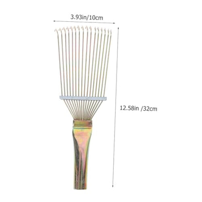 POPETPOP Horse Grooming Tools 2pcs Horsehair Wool Comb Metal Rake Livestock Hair Brush Cleaning Horsehair Brush