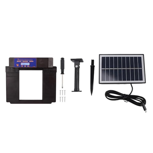 Automatic Chicken Coop Door Opener with Timer, Solar and Battery Powered Dual Door System, LED Display Electric Poultry Door for Chickens Ducks Geese, IP45 (Dark Brown) - color: Dark Brown