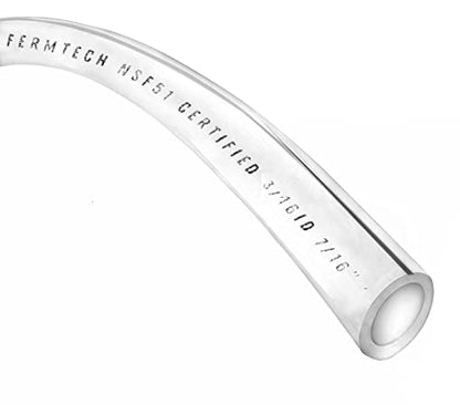 3/16" ID (5 mm) 7/16" OD (11 mm) Food Safe Certified (NSF 51) Vinyl PVC tubing Multipurpose Food Grade Beer Brewing Line Clear Tubing, Kegerator, Wine Making, Aquaponics, Air Hose (100 Feet) - size: 100 Feet