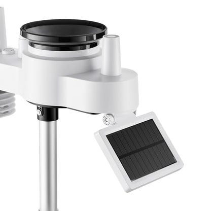 VEVOR 7-in-1 Wi-Fi Weather Station, 7-Inch TFT Display, Wireless Solar Powered Outdoor Sensor, Rain Gauge, Indoor Outdoor for Weather Forecast, Wind Speed Direction, Temperature, Humidity, Rainfall - style: Classic