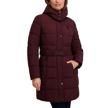 Nautica Women's Maxi Puffer - color: Chianti, size: Medium
