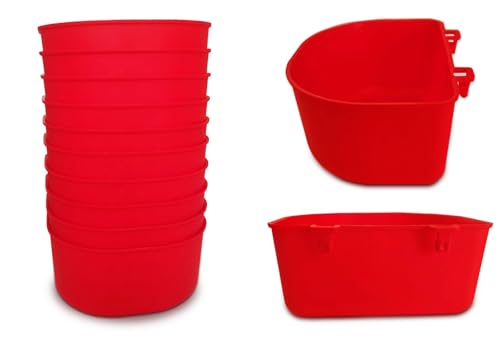 10 Pcs 25 fl.oz Durable Pet Feeder Bowls for Bird, Hamster, Rabbit, Chicken, Cat, Dog - size: Red 25 OZ Pack of 10