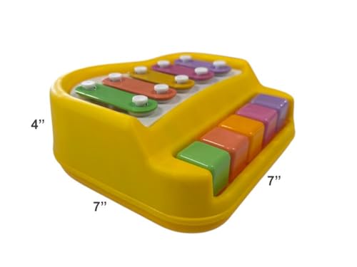 Small Piano for Dogs Pigs Rabbits Cats or Other Small Animals Musical Chimes to Earn A Treat Enrichment Toy (Yellow) - color: Yellow - 7" X 7" X 4"