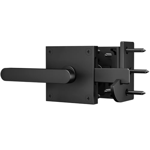 Double Side Gate Latch, Heavy Duty Left Swinging Door Latch Gate Hardware for Outdoor Fence, Wooden Gates, Pool Gate, Garden