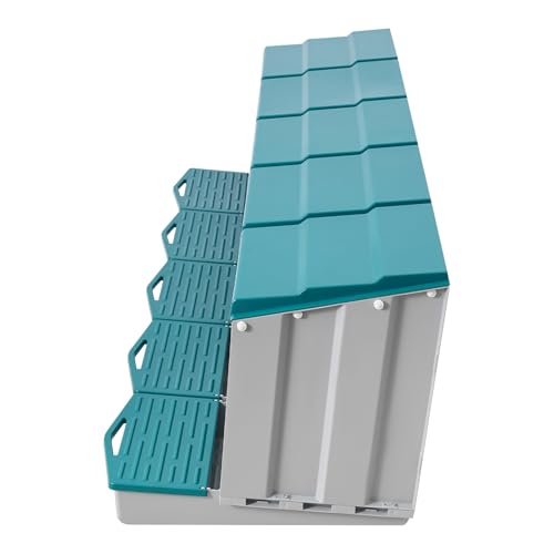 Chicken Nesting Box, 5 Compartments PP Nesting Box, Wall Mountable Nesting Boxes with Inclined Top, Drain Holes & Resting Platform for Chicken and Poultry to Collect Eggs