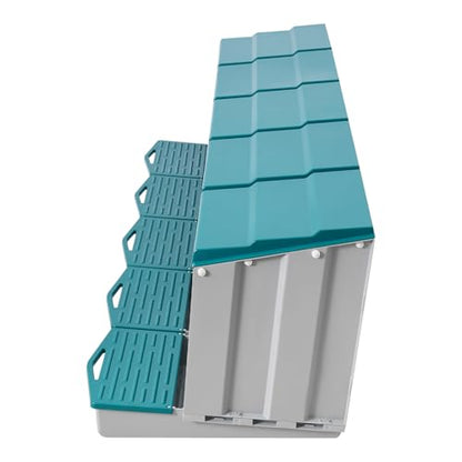 Chicken Nesting Box, 5 Compartments PP Nesting Box, Wall Mountable Nesting Boxes with Inclined Top, Drain Holes & Resting Platform for Chicken and Poultry to Collect Eggs