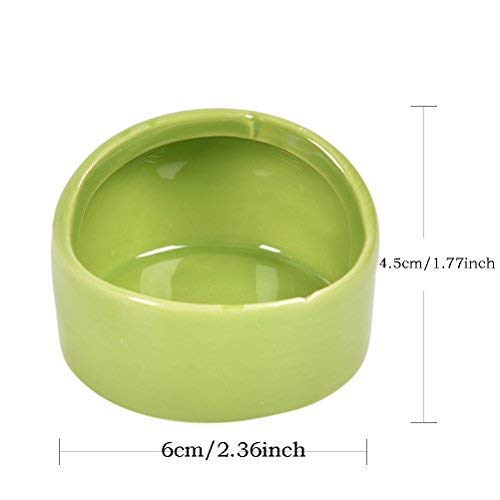 2 Pcs Gradient Side Hamster Ceramic Bowl, Cute Small Animal No Spill No Turnover Food Water Bowl, Suitable for Mouse, Chinchilla, Rat, Gerbil and Dwarf Hamster, Pet Supplies - color: White-Blue
