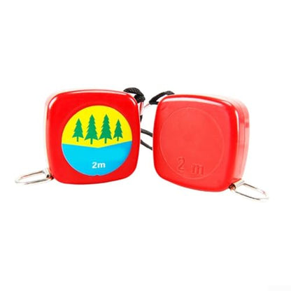 2M Stainless Steel Measuring Tape Measure for Tree Circumference ABS Case Double Scale Anti-Glare Markings Thin Key Ring Gardening Tool 46.5x46.5x16.5mm