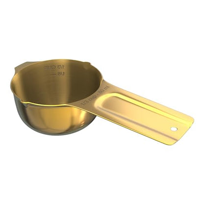 Color Up ⅓ Cup Measuring Cup (80 ml) – Premium Gold Stainless Steel, Accurate for Wet & Dry Ingredients, Embossed Markings, Easy-Pour Spouts, Dishwasher-Safe, Kitchen Essential - size: 1/3 Cup (80 ml) Gold