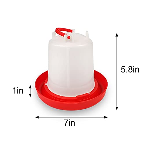 DoubleWood 4PACK Plastic Poultry Drinker Chick Waterer Kit 1 L Waterer Hanging Poultry Water Container (4)