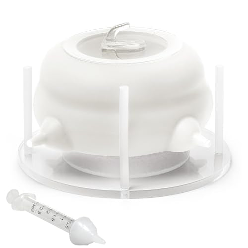 200ml Silicone Multi-Pet Milk Feeder with 4 Nipples(White) | Feeds 4 pets at once! Silicone, Stable base, Smooth milk flow. Leak-proof needles seal unused nipples. Includes syringe. - color: White, size: 200ml
