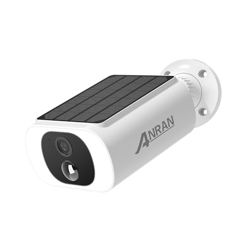 ANRAN 2K Solar Security Cameras Wireless Outdoor, 2.4Ghz WiFi Surveillance Outdoor Camera for Home Security with Embedded Solar Panel, Color Night Vision, 2-Way Talk, IP67 Waterproof, Work with Alexa - color: 3MP-White