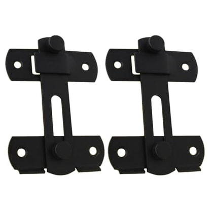 Alipis 2pcs Stainless Steel Door Latch Lock with Safety Security for Pet Cage and Barn Gate, Large Matte Black Heavy-Duty Door Buckle Suitable for Home and Outdoor Fence Use