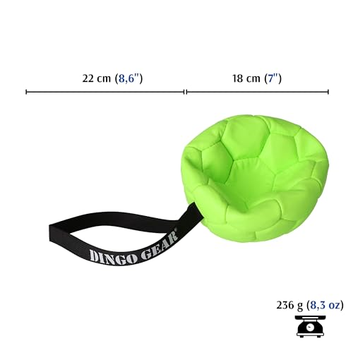 Dingo Gear Dog Ball and Pump Set, Faux Leather, Green 7in - color: Green Ball+Pump, size: 7"
