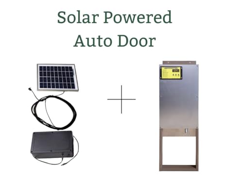 Solar Automatic Chicken Coop Door with Timer, Safety Sensor, Aluminum & Polycarbonate Frame, Black, For Chickens, Farmers & DIY Enthusiasts