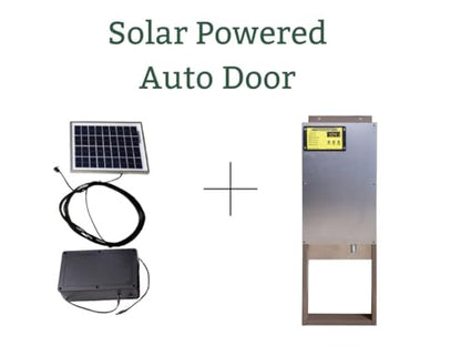 Solar Automatic Chicken Coop Door with Timer, Safety Sensor, Aluminum & Polycarbonate Frame, Black, For Chickens, Farmers & DIY Enthusiasts