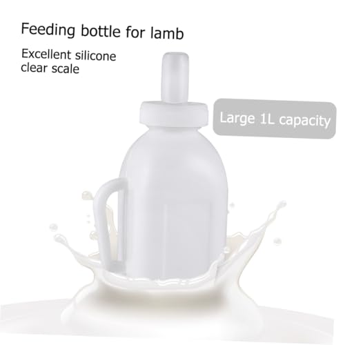 Abaodam 1Set Vertical Lamb Feeding Bottle with Silicone Nipples Durable Feeding Supplies for Farmers Suitable for Sheep Pigs Horses and More Capacity High Temperature