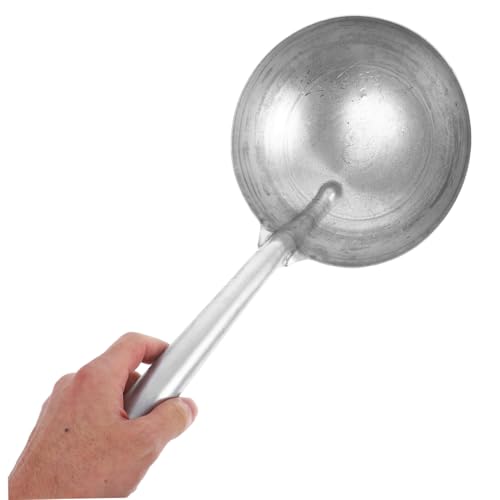 TOYANDONA Heavy Duty Iron Ladle for Farm Use Ergonomic Handle Water Scoop for Feeding Livestock and Grains Cooking Spoon with Polished Finish