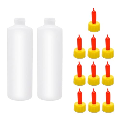 Goat Feeding Bottle Set, 2Pcs 400 ml Lamb Nursing Bottles with 10Pcs Pritchard Nipples, Livestock Baby Bottle for Feeding Sheep Goat Lamb Puppy, Plastic and Silicone Material