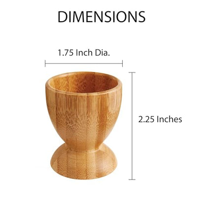 HIC Kitchen Egg Cup Holders, Natural Bamboo, For Soft Boiled and Hard Boiled Eggs, Set of 2 - style: Egg Cups, Bamboo, Set/2