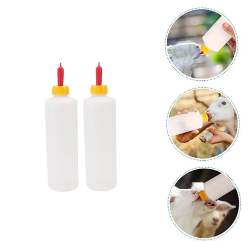 LIOOBO 2sets Lamb and Calf Nursing Bottles Versatile Small Animal Milk Feeders for Farm Use Easy to Clean and Transport Includes Replaceable Nipples Each
