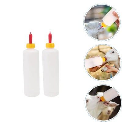 LIOOBO 2sets Lamb and Calf Nursing Bottles Versatile Small Animal Milk Feeders for Farm Use Easy to Clean and Transport Includes Replaceable Nipples Each