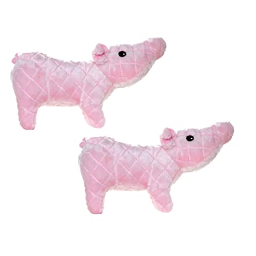 MIGHTY® 2 Pack Farm Animal: Piglet Ultra Plush Dog Toys | Multiple Layers & Reinforced Seams , Washable and Floats , Mighty® Construction - color: 2PK Pink Piglet