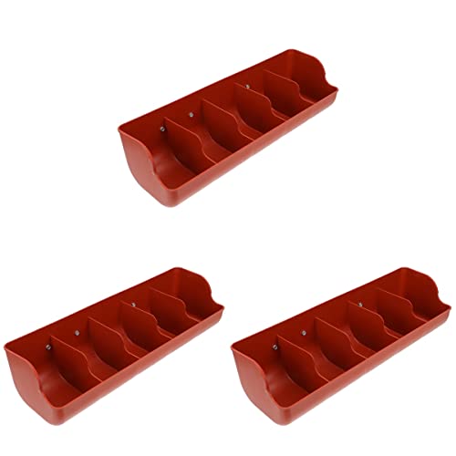 GANAZONO 3-Pack Plastic Pig Feed Troughs 8.3In X 2.8In X 6In Livestock Feed Containers for Piglets Farm Animal Feeding Trays Durable Feeders for Care - color: Brown 3pcs, size: 54x16cm