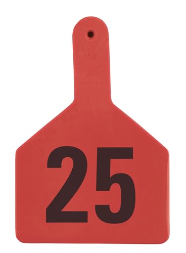 Z Tags Cow, Numbered (25) Color: Red Number: 76-100