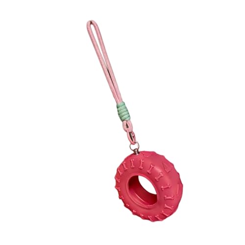 Silicones Tire Swing Toy with Adjustable Chain Fun Silicones Tire Hammock Toy for Small Pet Cage Entertainment - color: Pink